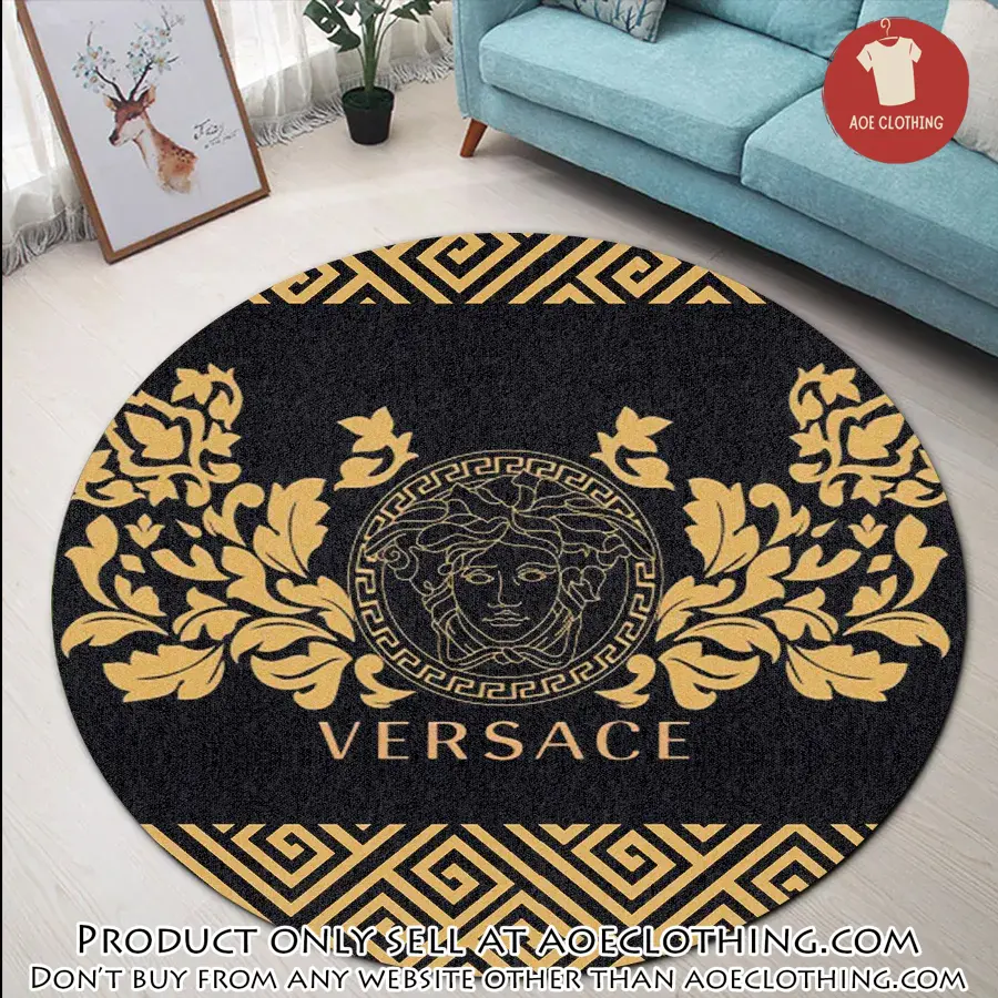 Versace medusa pattern luxury brand round rug carpet home decor aoe1511675